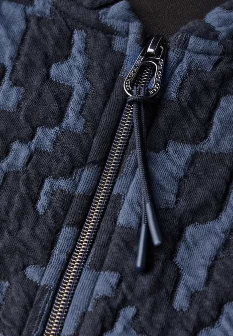 Jaquard jas met structuur universal blue