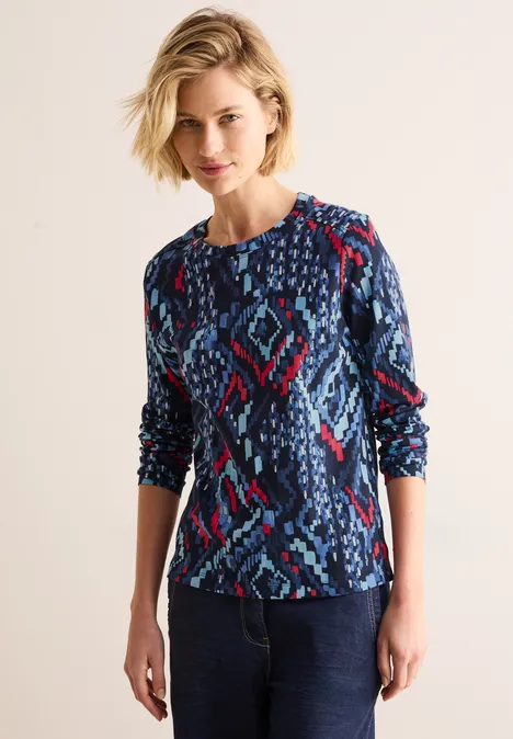 Bedrucktes Langarmshirt universal blue