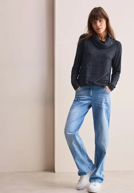 Kuscheliges Melange-Shirt universal blue melange