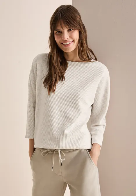 Kurzes Melange Shirt desert beige melange