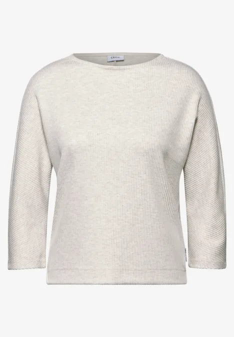 Kurzes Melange Shirt desert beige melange