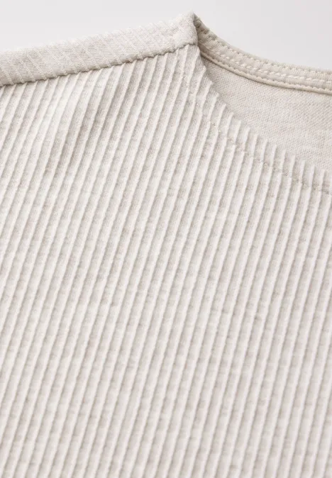 Kurzes Melange Shirt desert beige melange