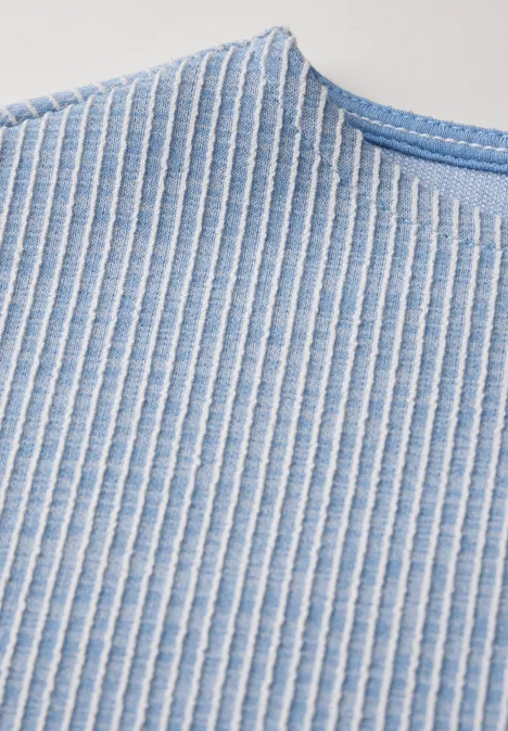 Kurzes Melange Shirt light blue melange