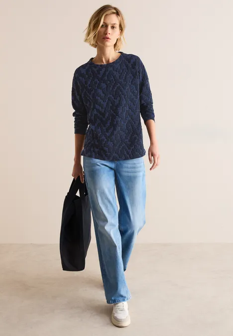 Jaquard Strukturshirt universal blue