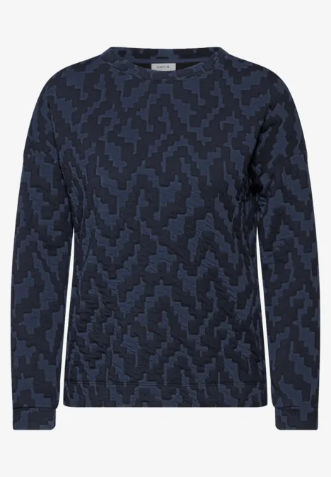 Jaquard Strukturshirt universal blue