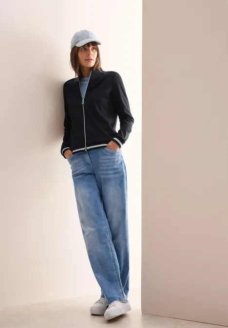 Jacke mit Kontrastdetails Black