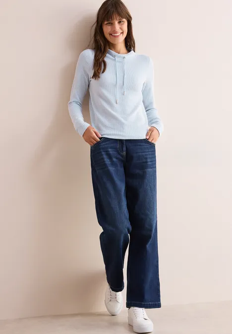 Gestreiftes Shirt fresh light blue