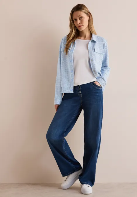 Bouclé Jacke fresh light blue