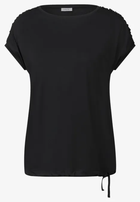T-Shirt mit Raffung Black