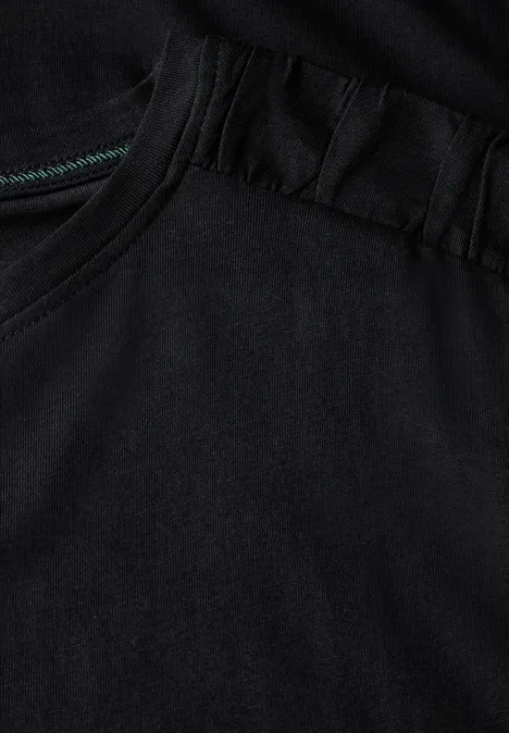 T-Shirt mit Raffung Black