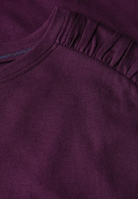 T-shirt met rimpels deep berry