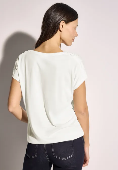 T-Shirt mit Raffung vanilla white
