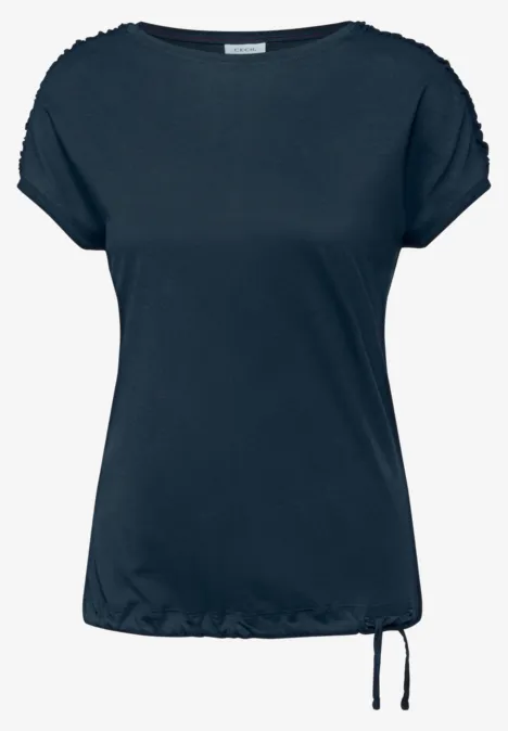 T-Shirt mit Raffung dark petrol blue