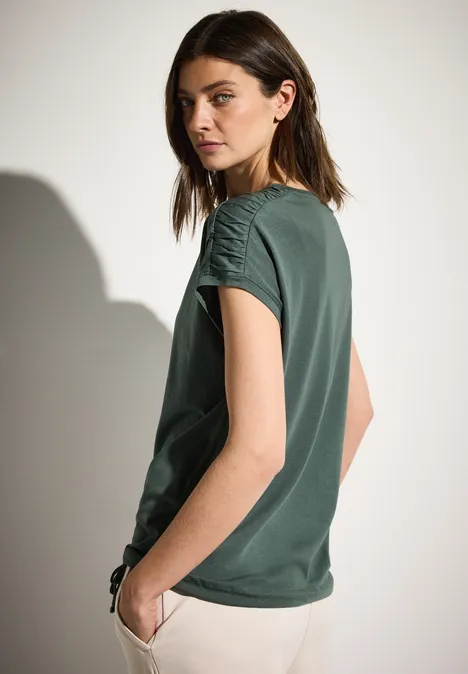 T-Shirt mit Raffung balmy khaki
