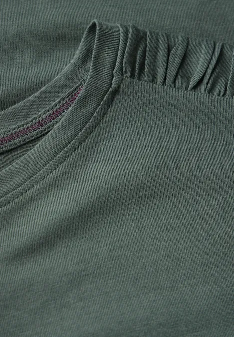 T-Shirt mit Raffung balmy khaki