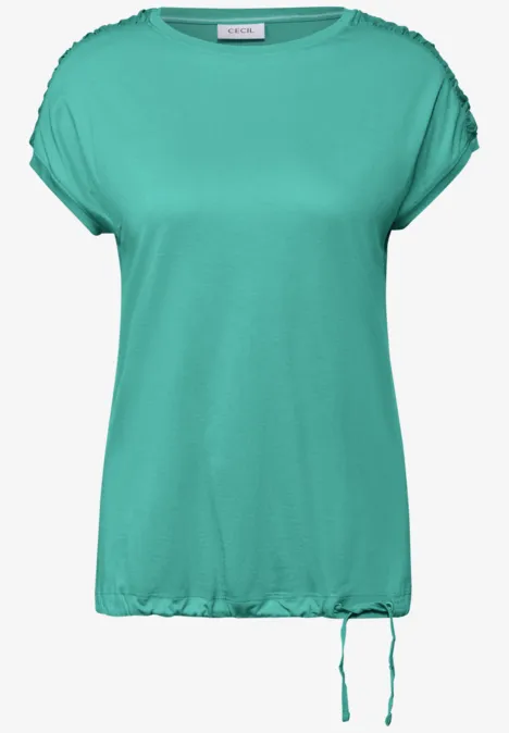 T-Shirt mit Raffung agave green