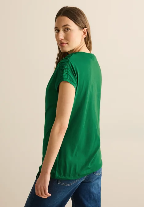 T-Shirt mit Raffung garden green