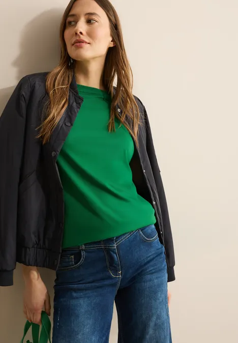 T-Shirt mit Raffung garden green