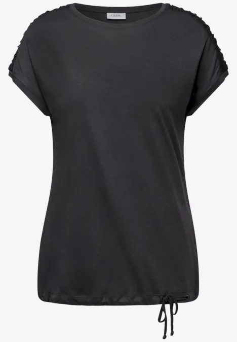 T-Shirt mit Raffung grey stone