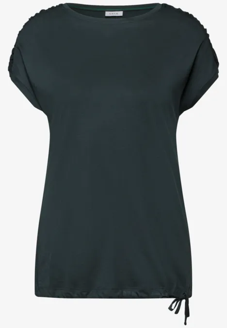 T-Shirt mit Raffung slate khaki