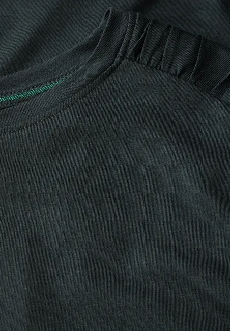 T-Shirt mit Raffung slate khaki
