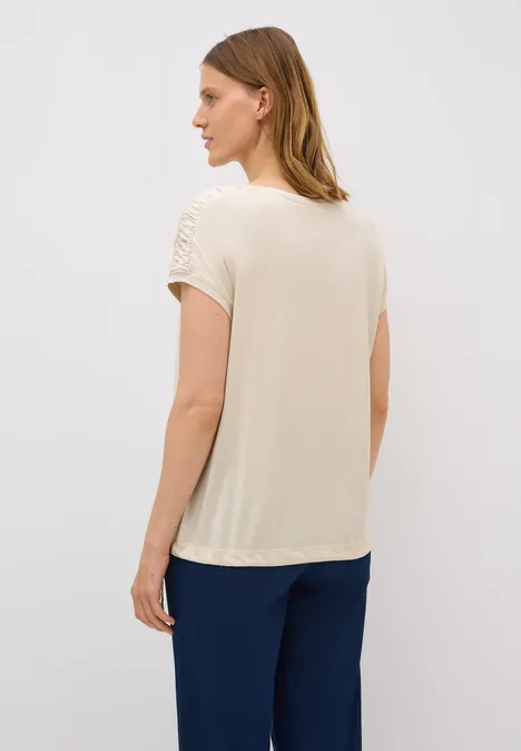 T-Shirt mit Raffung light beige
