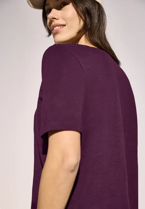 Basic V-Neck T-Shirt deep berry