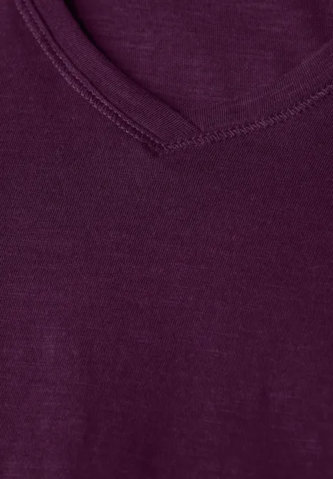 Basic V-Neck T-Shirt deep berry