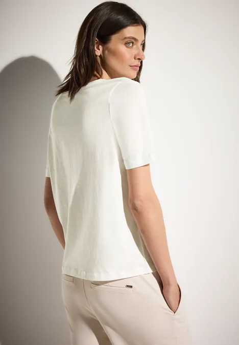 Basic V-Neck T-Shirt vanilla white