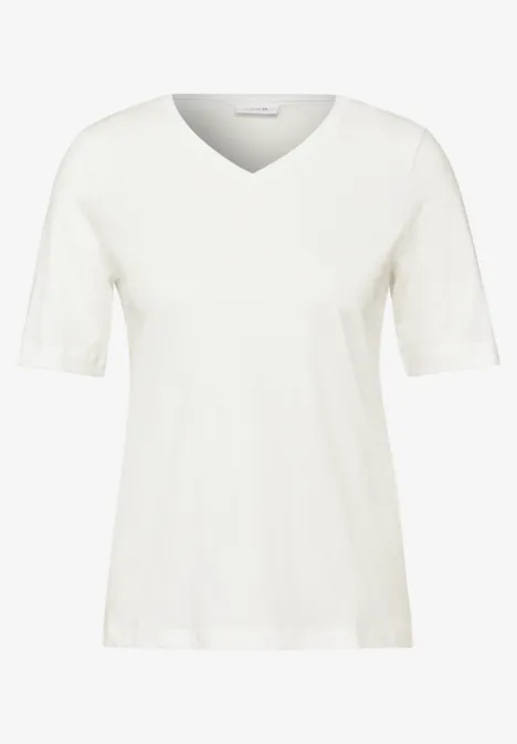 Basic V-Neck T-Shirt vanilla white