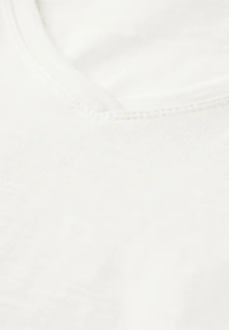 Basic V-Neck T-Shirt vanilla white