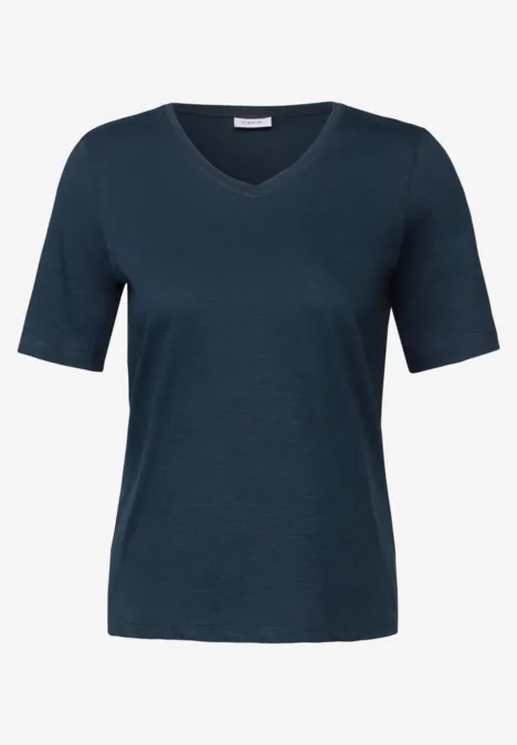 Basic V-Neck T-Shirt dark petrol blue