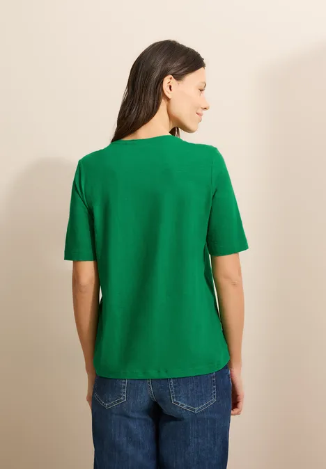 T-shirt in tuniek-look garden green