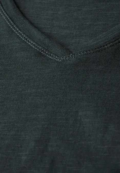 Basic V-Neck T-Shirt slate khaki