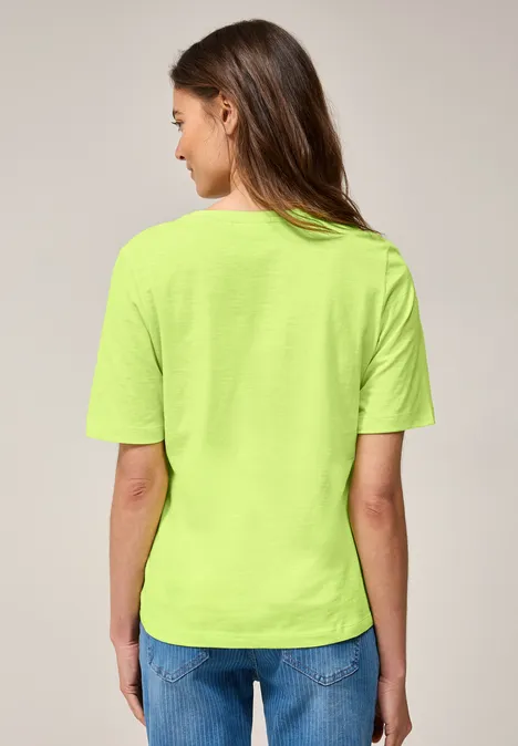 Basic V-Neck T-Shirt light lemon