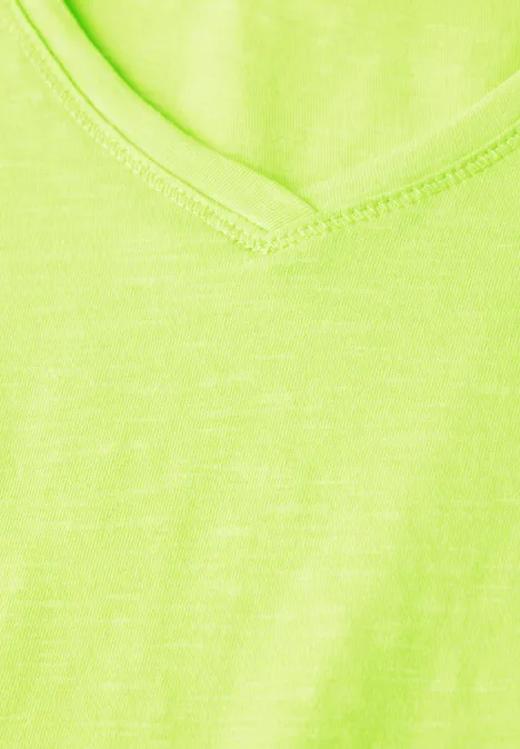 Basic V-Neck T-Shirt light lemon