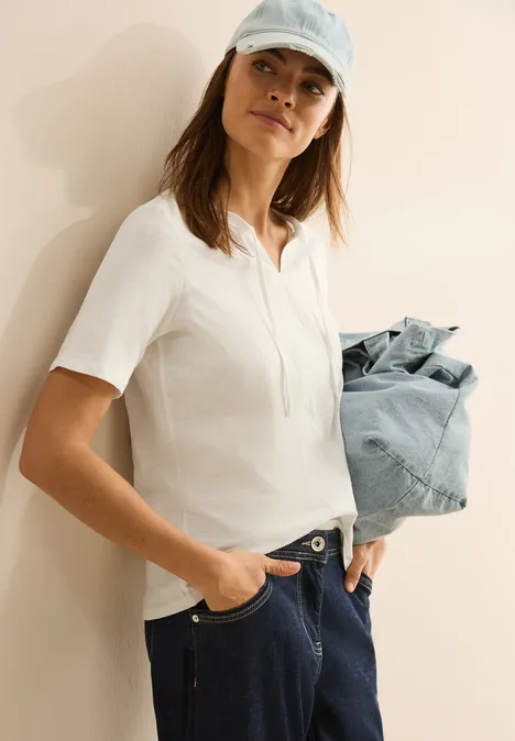 T-Shirt im Tunika-Look vanilla white