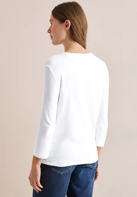 Basic V-Neck Shirt White