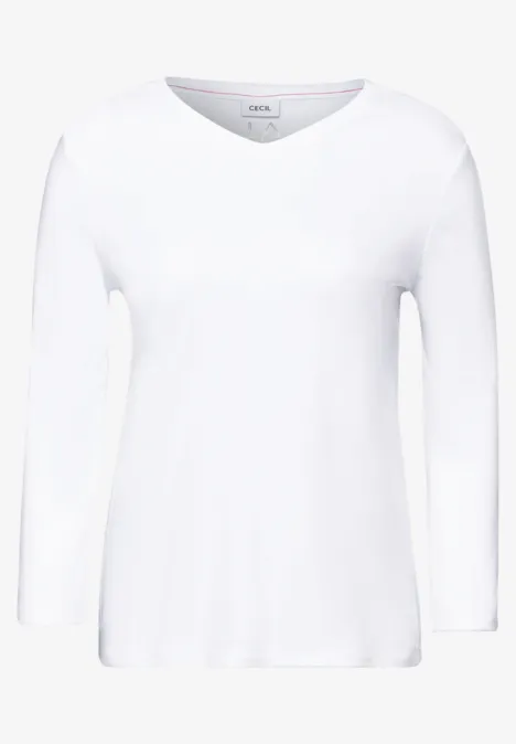 Basic V-Neck Shirt White