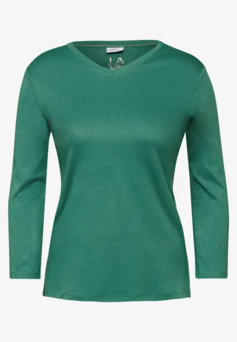 Basic V-Neck Shirt sea green