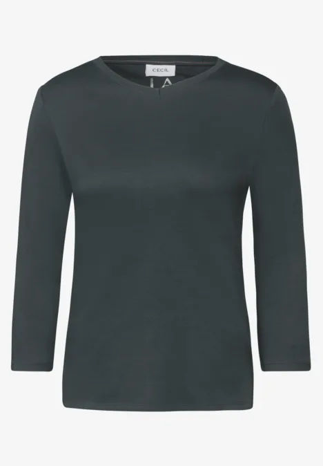 Basic V-Neck Shirt slate khaki