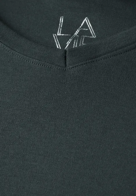 Basic V-Neck Shirt slate khaki