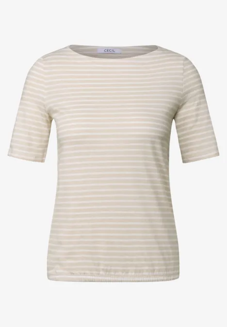 Basic Kurzarmshirt boulder beige