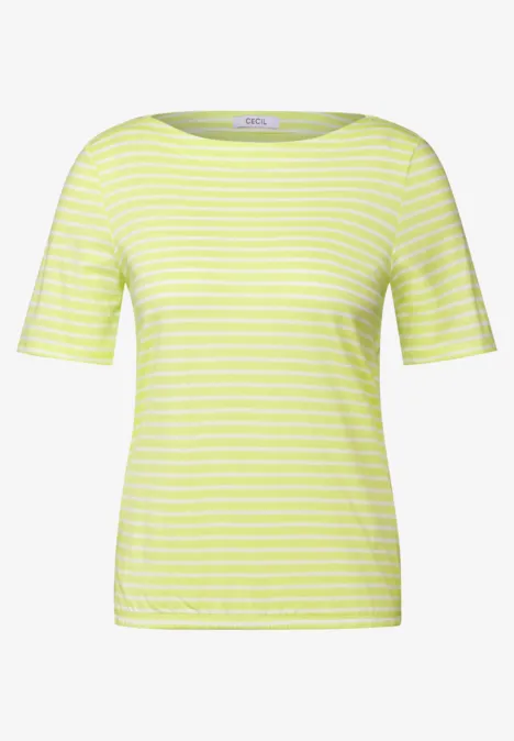 Basic Kurzarmshirt light lemon