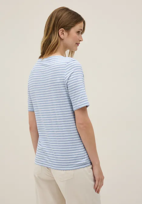 Basic Kurzarmshirt mountain blue