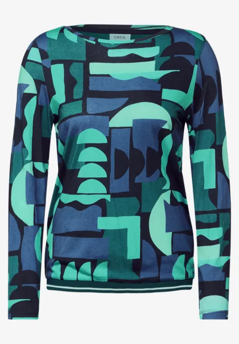 Bedrucktes Shirt sea green