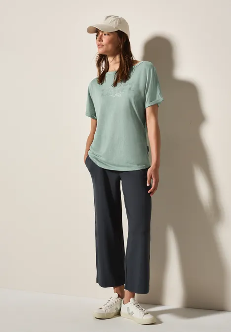 T-Shirt mit grafischem Print ice sage green