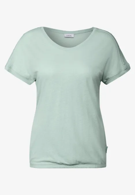 T-Shirt mit Knopfdetail ice sage green