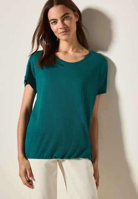 T-Shirt mit Knopfdetail green lagoon