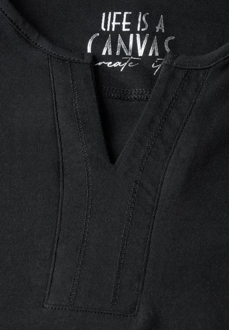 Shirt im Tunika-Look Black